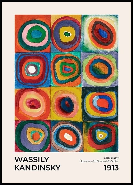 Wassily Kandinsky, Color Study: Squares with Concentric Circles, 1913